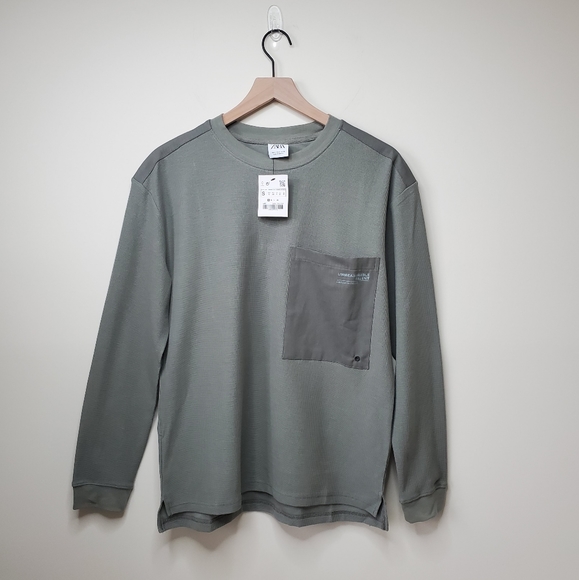 Zara Textured  Pocket T-shirt - Picture 3 of 5